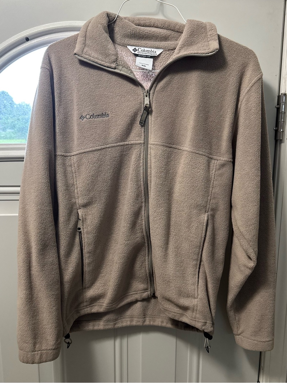Columbia Beige/Tan Fleece Jacket with Zip